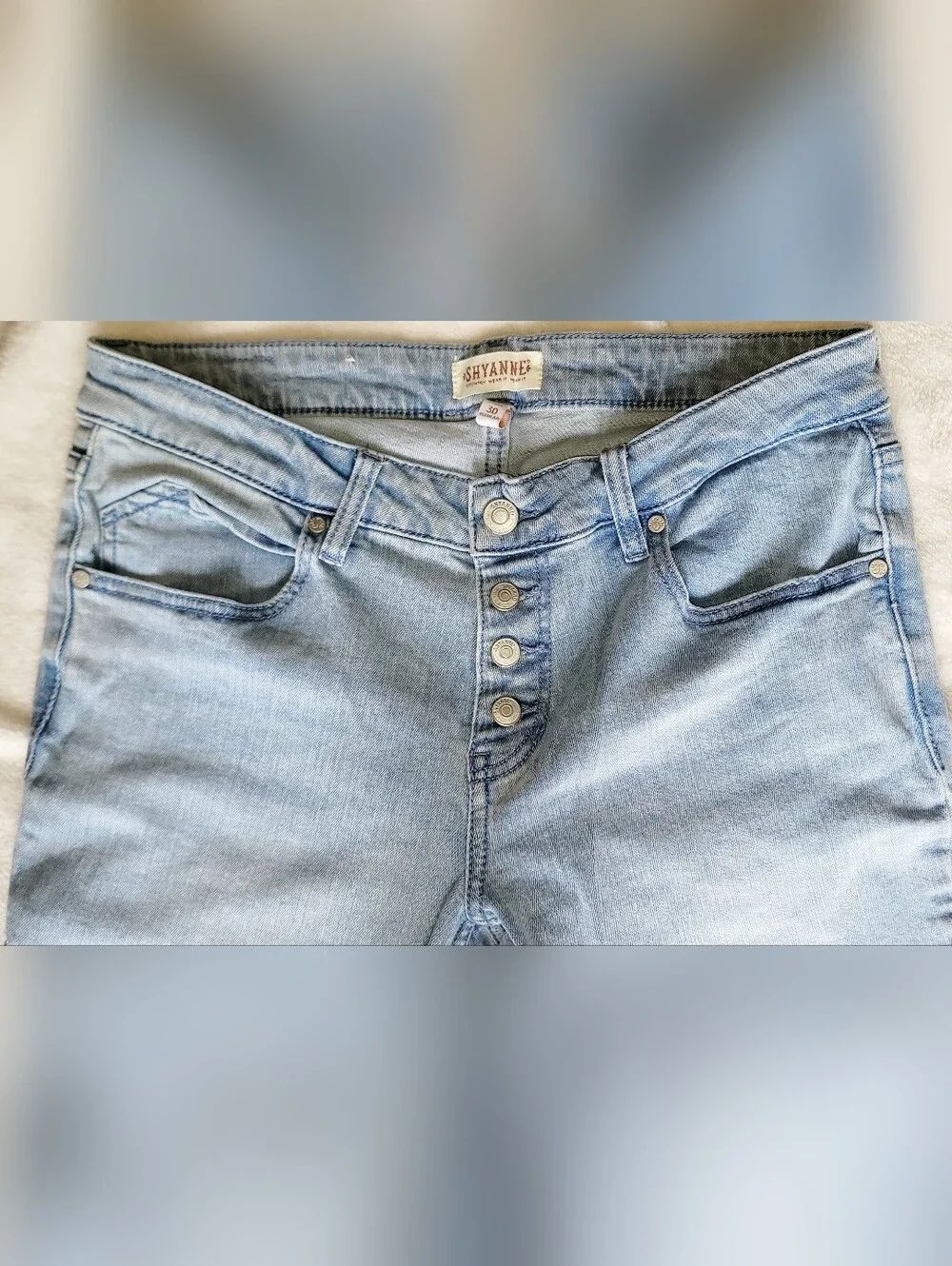 Shyanne Women Sz 30 Joni High Rise Trouser  Stretch Denim Jeans Bootcut Flaired